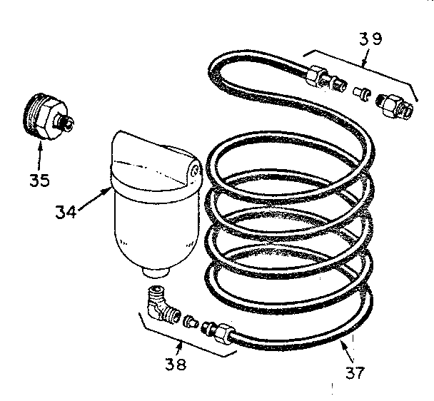 Air Volume Control Pkg Diagram and Parts List for 39025160  Craftsman Water Pump