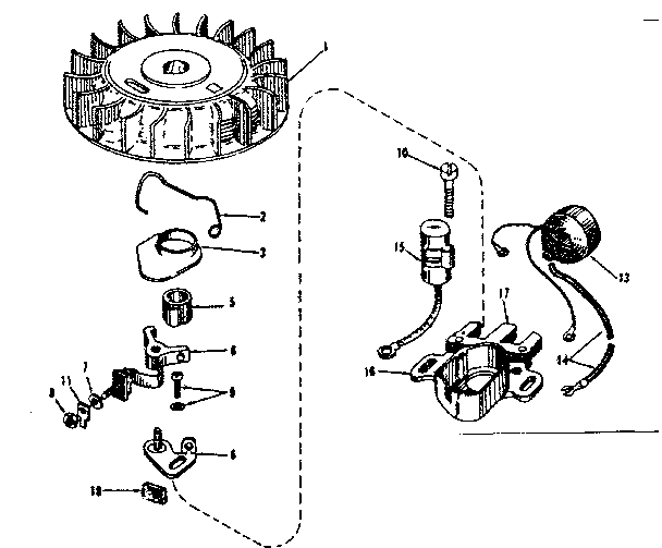 Magneto Diagram and Parts List for 143521131  Craftsman Engine