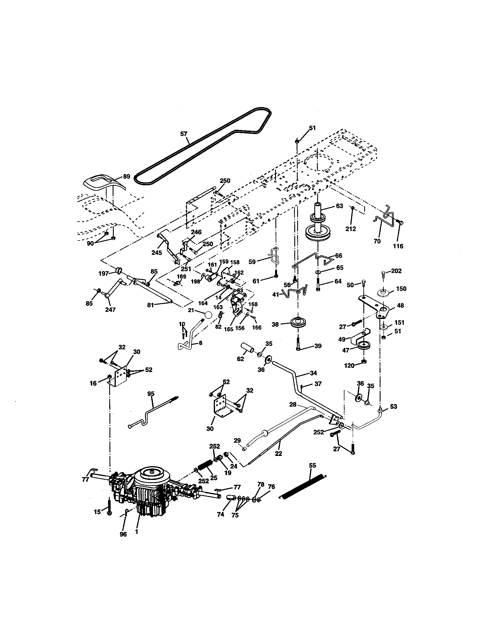 Ground Drive Diagram and Parts List for 917272761  Craftsman Lawn Tractor