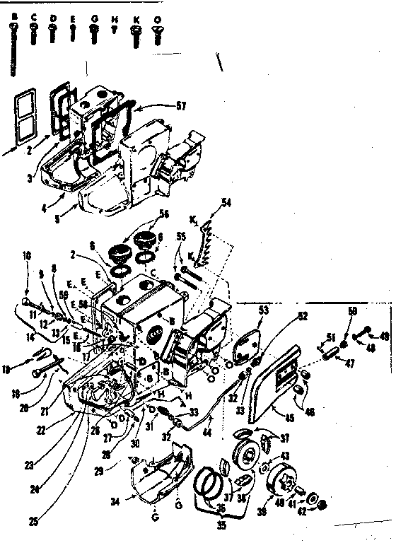 Complete Tank Assembly Diagram and Parts List for 91761407  Craftsman Chainsaw