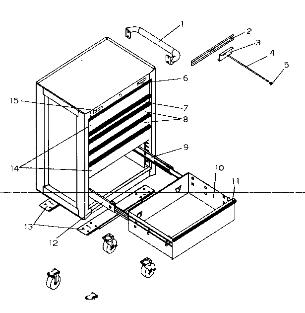 Tool Box Diagram and Parts List for 706954950  Craftsman Tool Stand & Cart