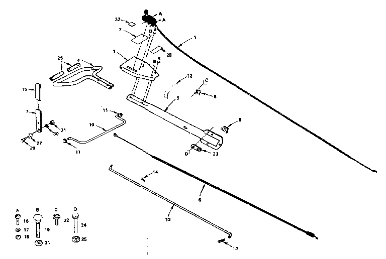 Control Group Diagram and Parts List for 917299762  Craftsman Tiller