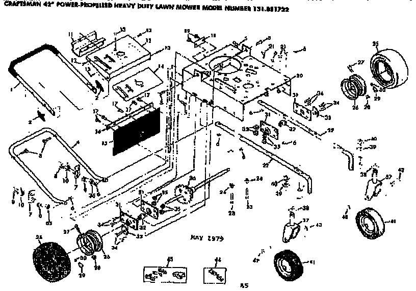 Decal Control Panel Diagram and Parts List for 131881722  Craftsman Lawn Mower