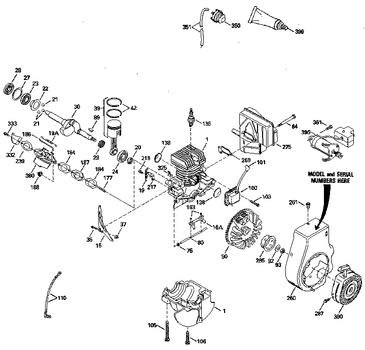 Replacement Parts Diagram and Parts List for 200711011  Craftsman Engine