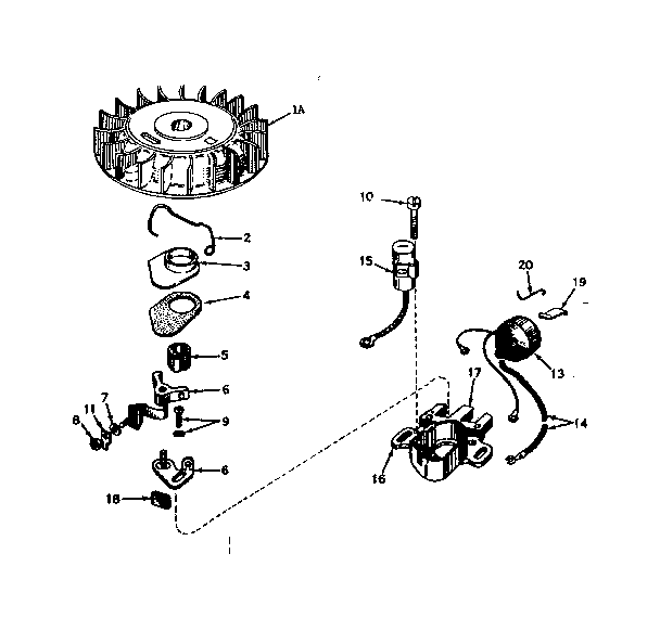 Magneto No. 610689 Diagram and Parts List for 143566032  Craftsman Engine