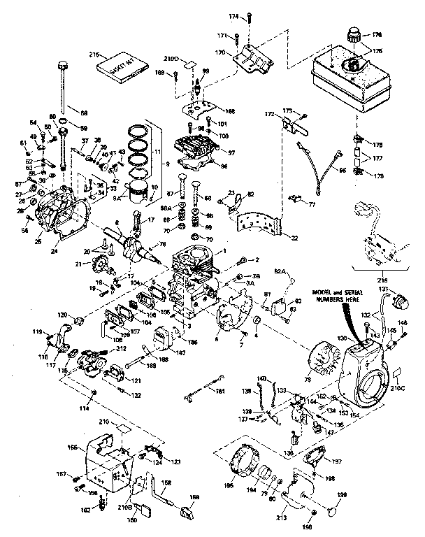 Engine Diagram and Parts List for 143786052  Craftsman Engine