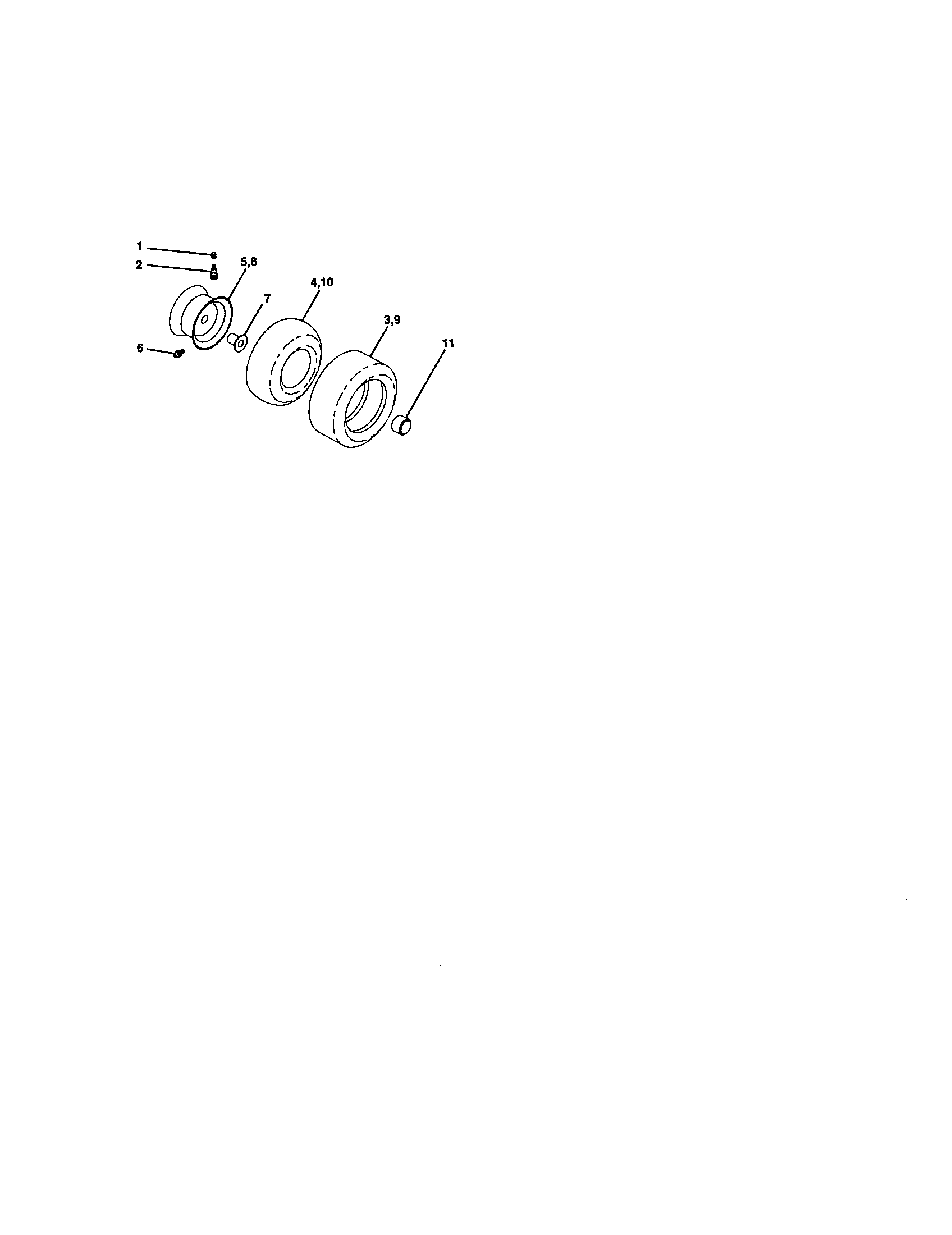 Wheels And Tires Diagram and Parts List for 917271641  Craftsman Lawn Tractor