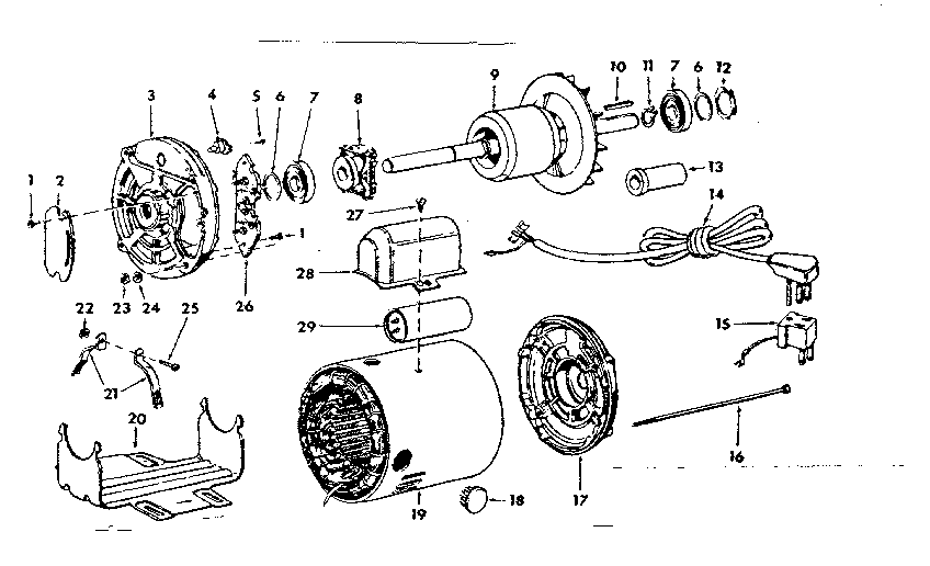 Unit Diagram and Parts List for 11312210  Craftsman Power Motor