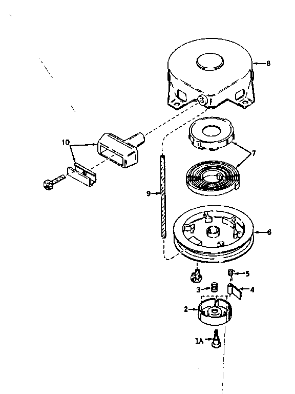 Rewind Starter No. 590449 Diagram and Parts List for 143177012  Craftsman Engine