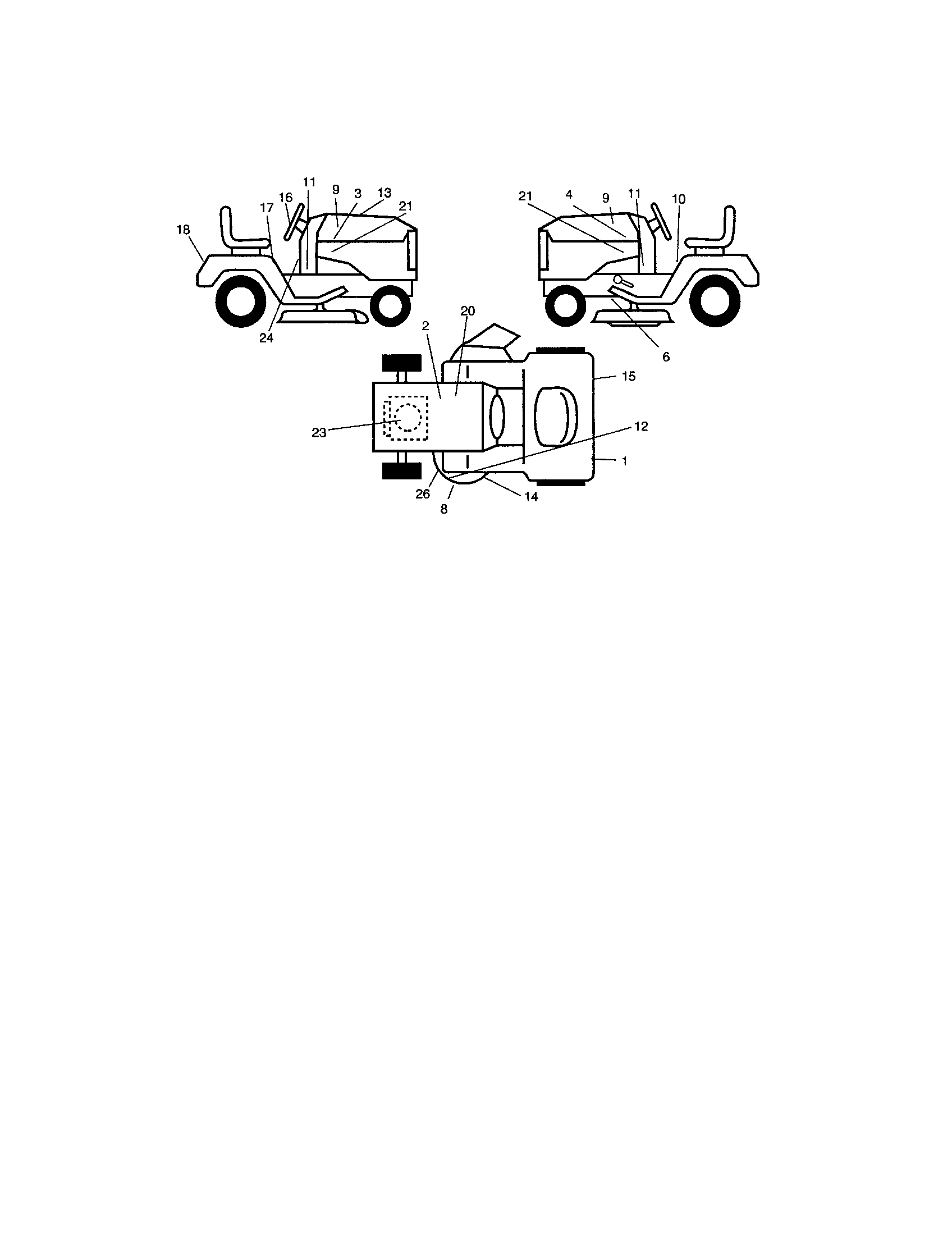Decals Diagram and Parts List for 917273610  Craftsman Lawn Tractor