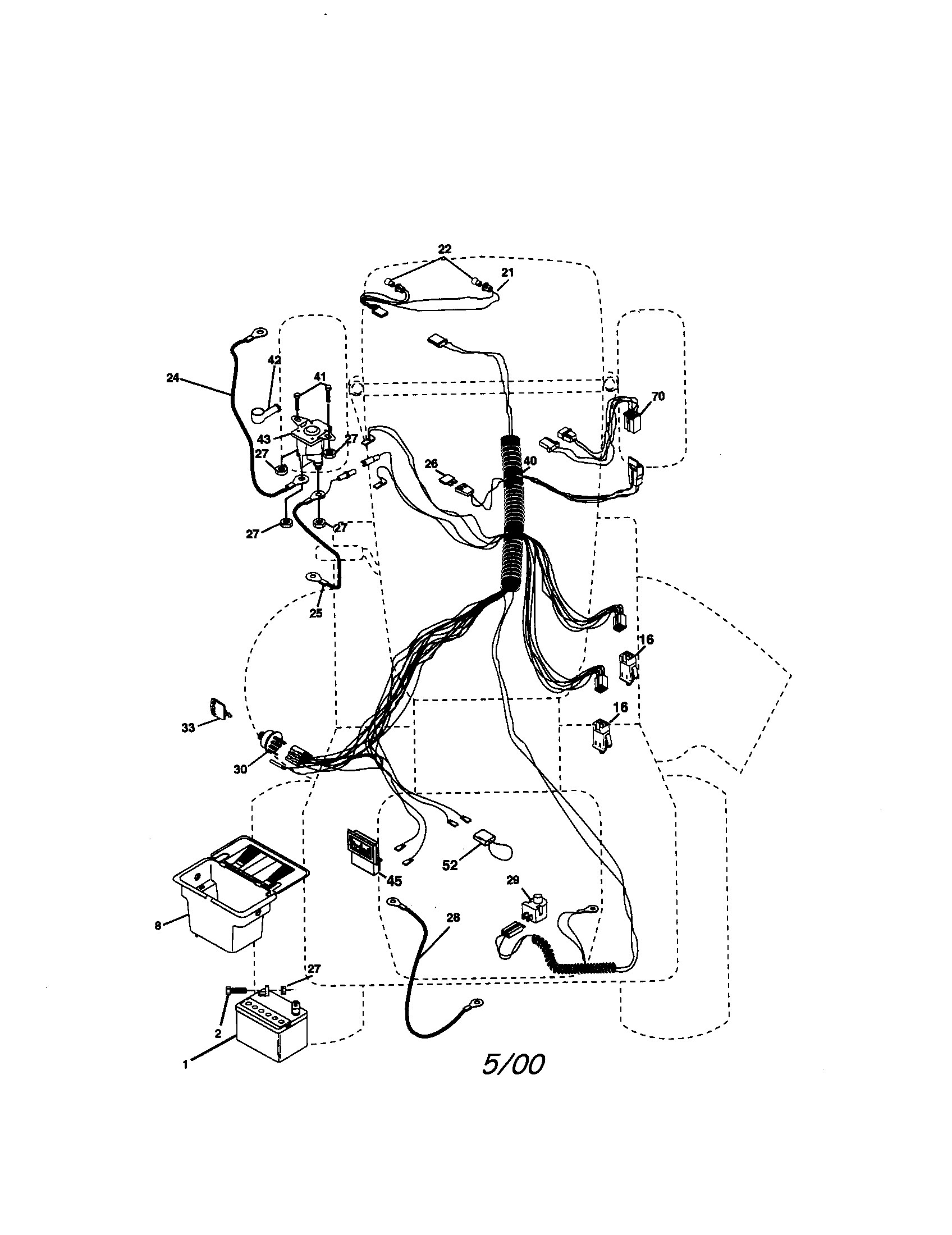 Electrical Diagram and Parts List for 917270681  Craftsman Lawn Tractor