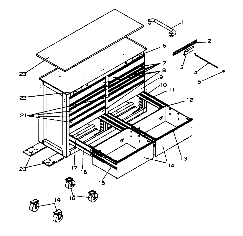 Tool Cart Diagram and Parts List for 706596311  Craftsman Tool Stand & Cart