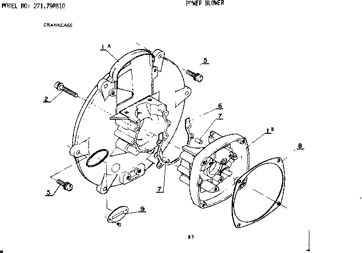 Crankcase Diagram and Parts List for 271798810  Craftsman Trimmer