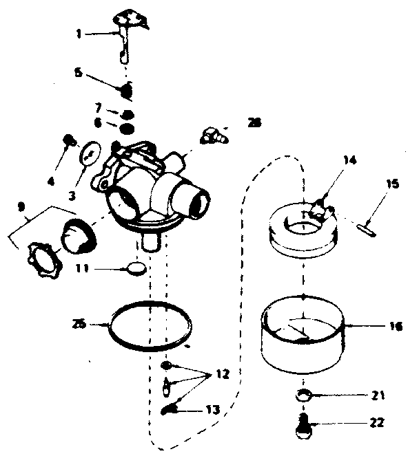 Carburetor Diagram and Parts List for 143364012  Craftsman Engine