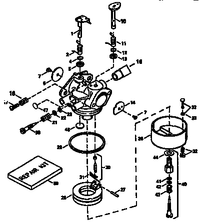 Carburetor Diagram and Parts List for 143632690  Craftsman Lawn Mower