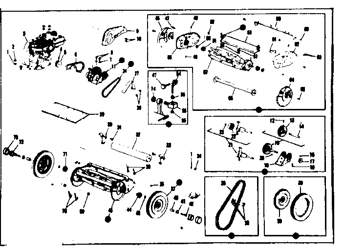 Chassis Assembly Diagram and Parts List for 53691200  Craftsman Lawn Mower