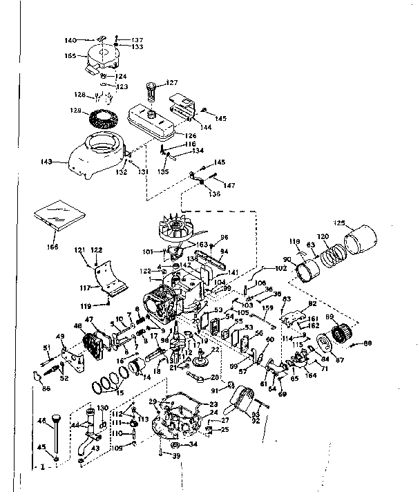 Basic Engine Diagram and Parts List for 143176012  Craftsman Engine