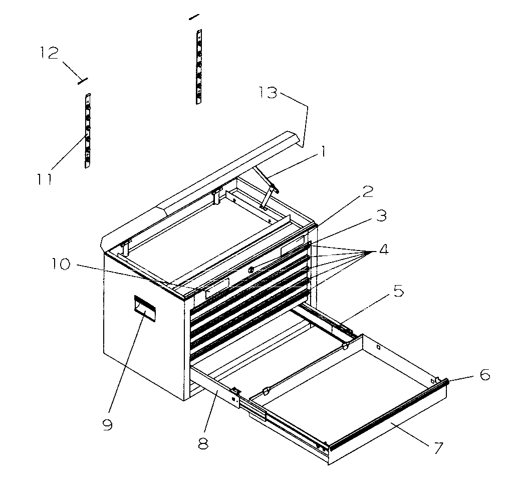 Tool Chest Diagram and Parts List for 706619761  Craftsman Tool Stand & Cart