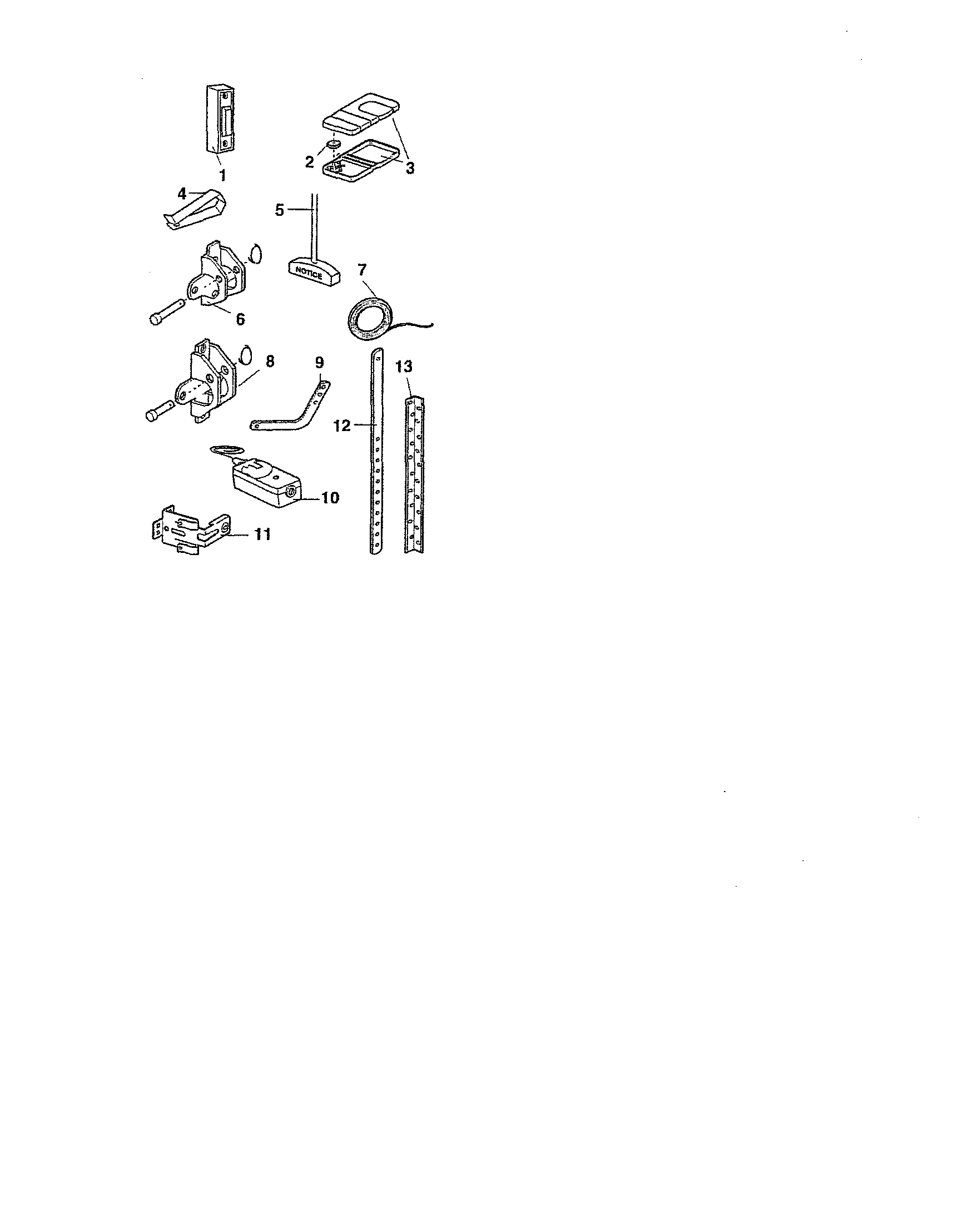 Installation Parts Diagram and Parts List for 13953920D  Craftsman Garage Door Opener