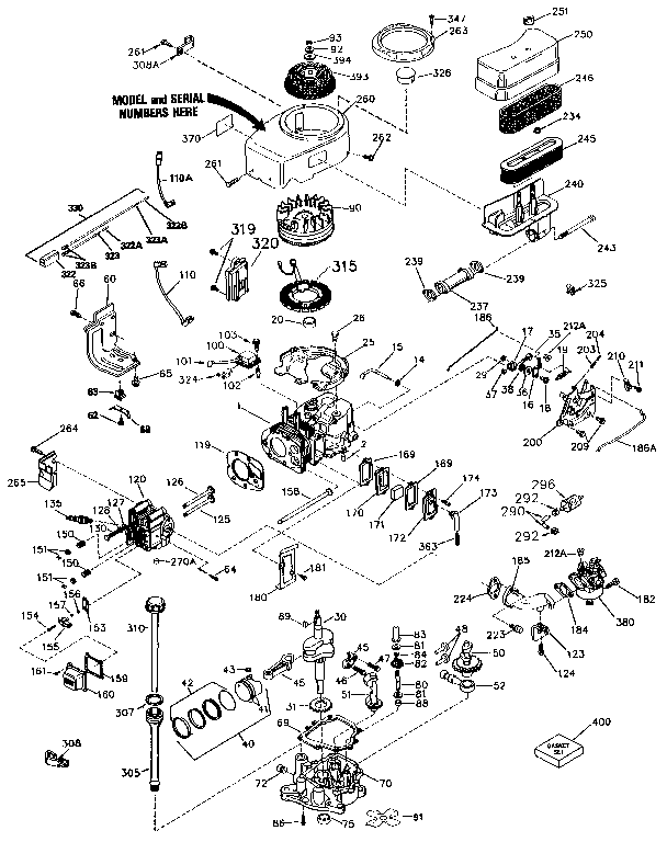 Engine Diagram and Parts List for 143436152  Craftsman Engine