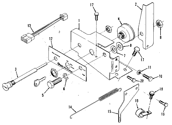 Control Panel Diagram and Parts List for 73911054C  Craftsman Engine