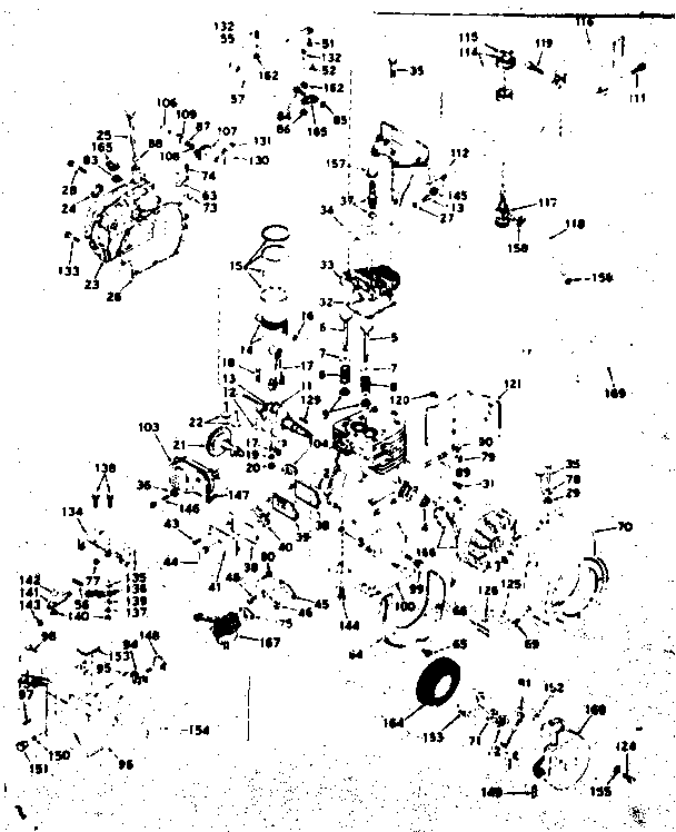 Basic Engine Diagram and Parts List for 143586232  Craftsman Engine
