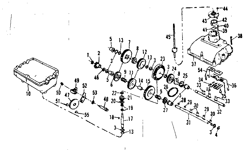 Transmission Diagram and Parts List for 536250921  Craftsman Lawn Tractor