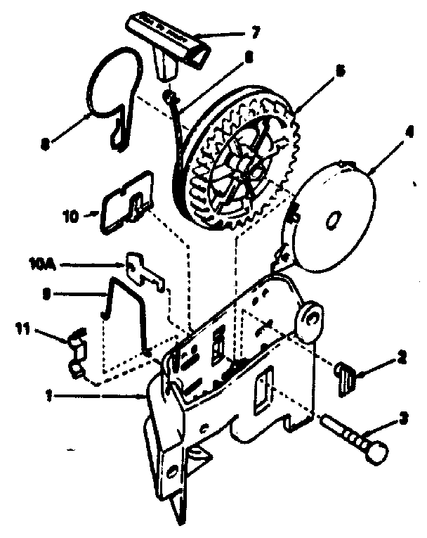 Rewind Starter Diagram and Parts List for 143354342  Craftsman Engine