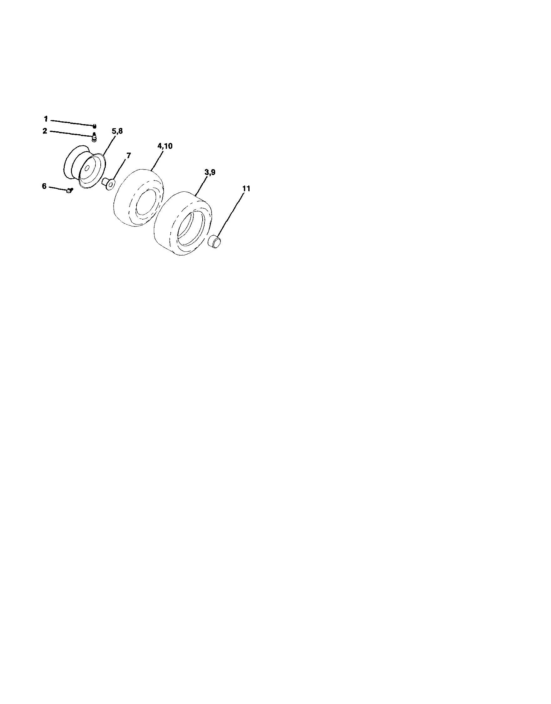 Wheels And Tires Diagram and Parts List for 9172720601  Craftsman Lawn Tractor