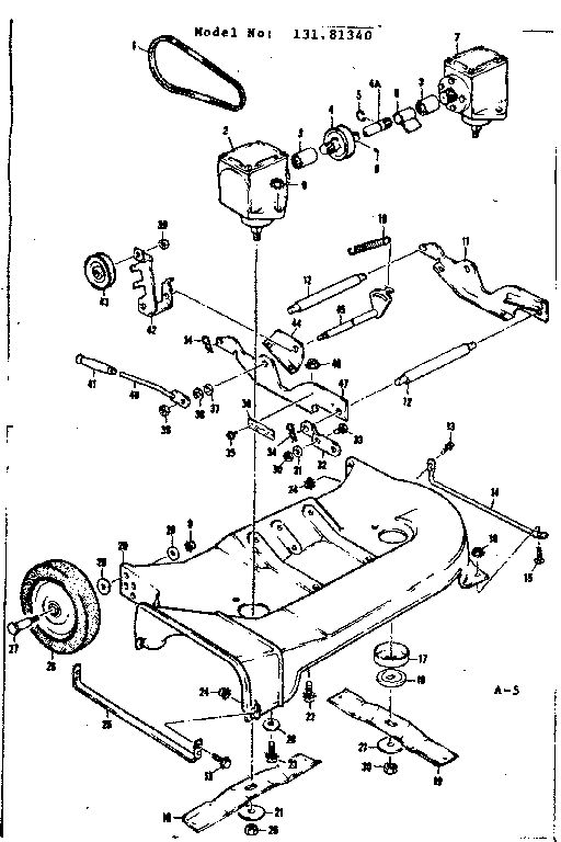 Mower Housing Diagram and Parts List for 13181340  Craftsman Lawn Mower