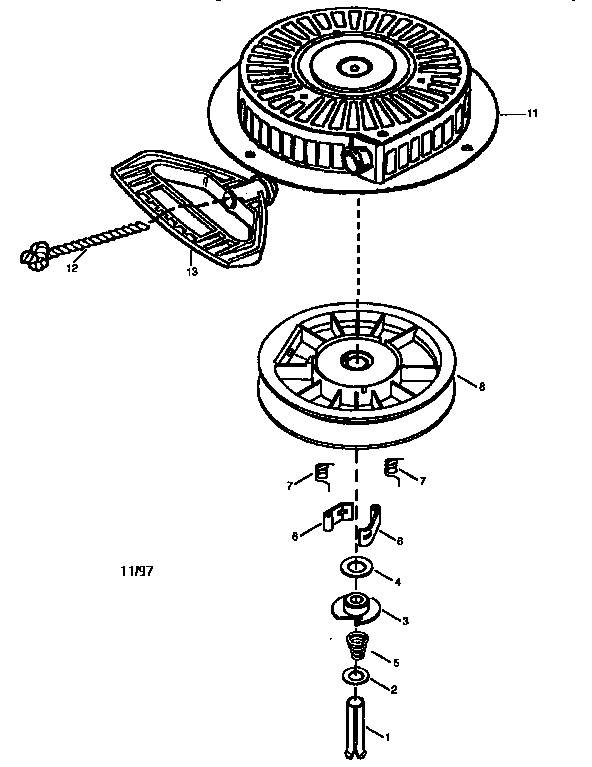 Starter 590749 Diagram and Parts List for 143011101  Craftsman Engine