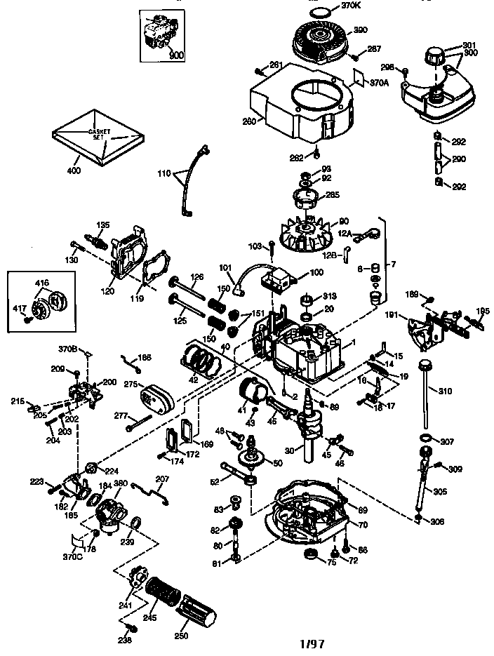 Engine (71/143) 143.975028 Diagram and Parts List for 143975028  Craftsman Engine