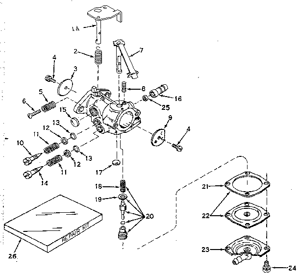Carburetor Diagram and Parts List for 143584132  Craftsman Engine