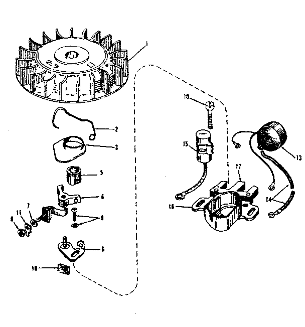 Magneto Diagram and Parts List for 143524031  Craftsman Engine