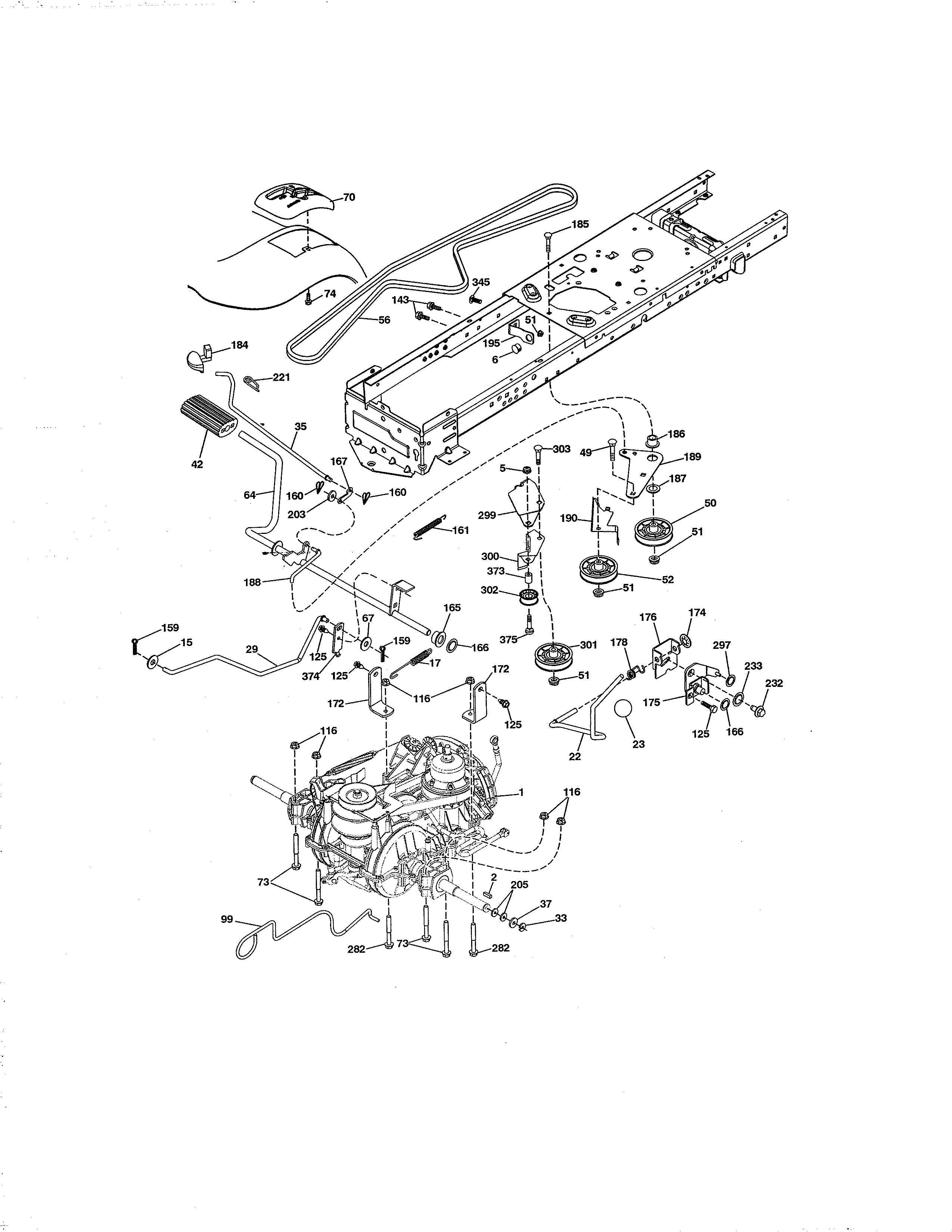 Ground Drive Diagram and Parts List for 917250811  Craftsman Lawn Tractor