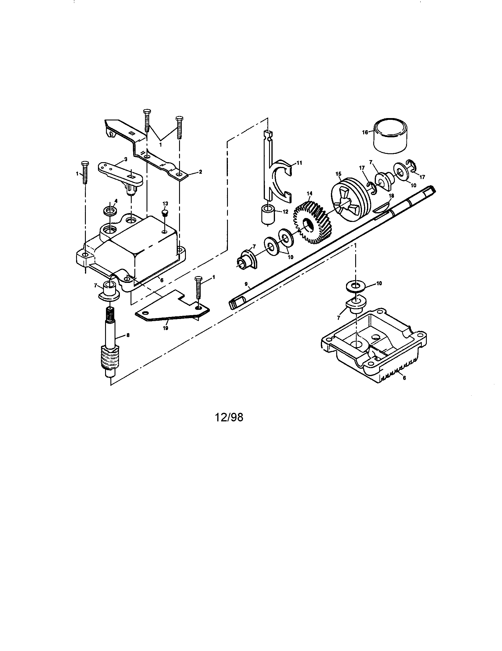 Gear Case Assembly 702511 Diagram and Parts List for 917377563  Craftsman Lawn Mower