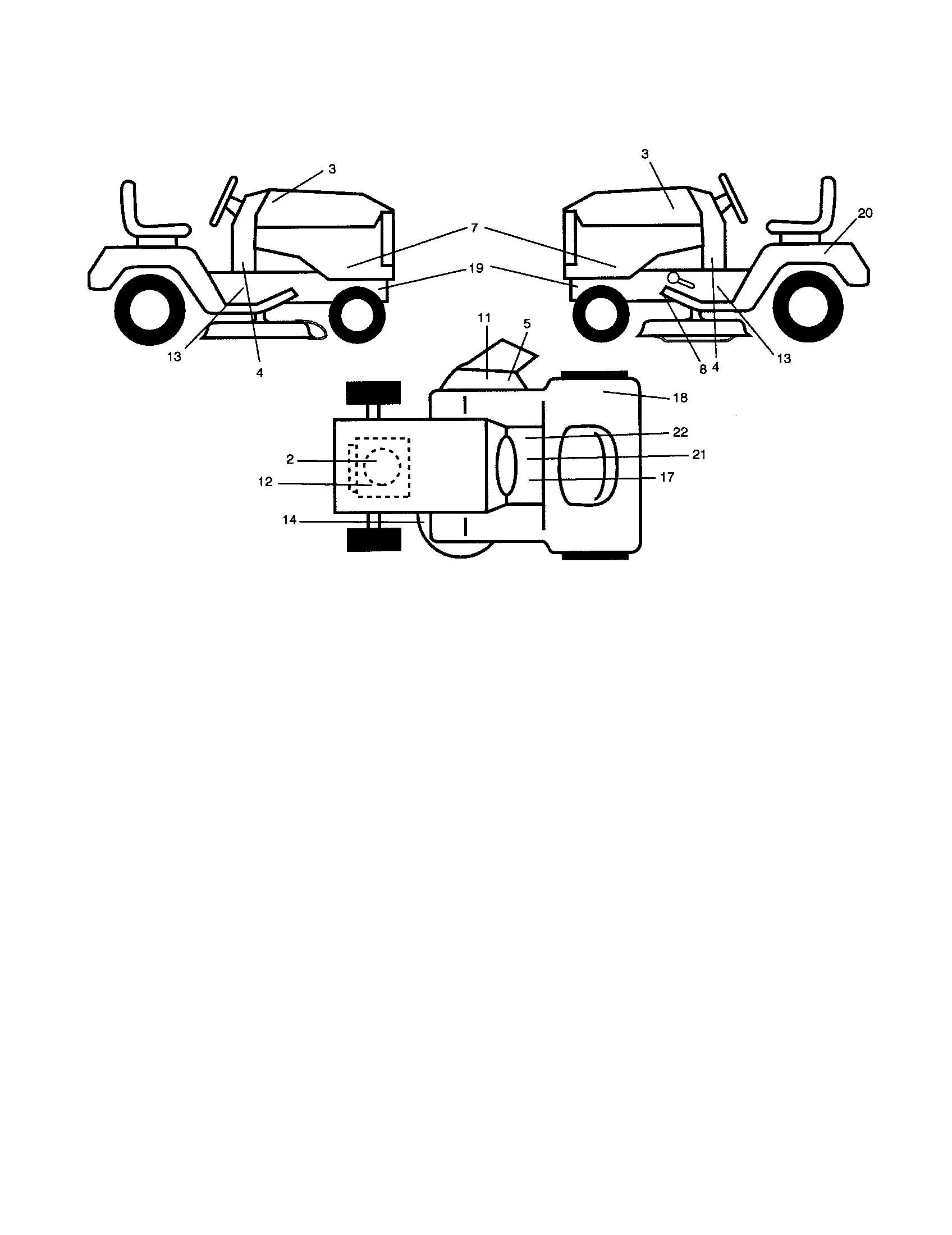 Decals Diagram and Parts List for 917253100  Craftsman Lawn Tractor