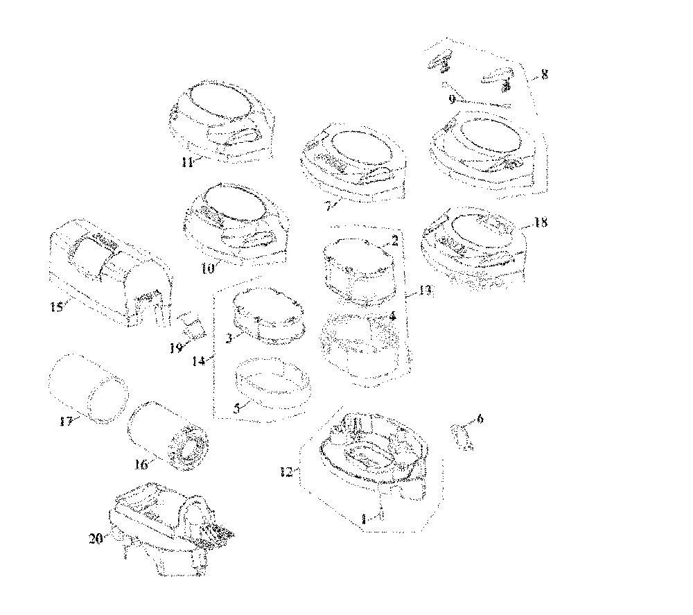 Air intake Diagram and Parts List for CMXGRAM1130047  Craftsman Lawn Tractor