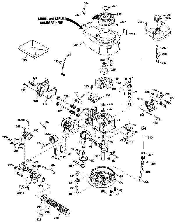 Replacement Parts Diagram and Parts List for 143434482  Craftsman Engine