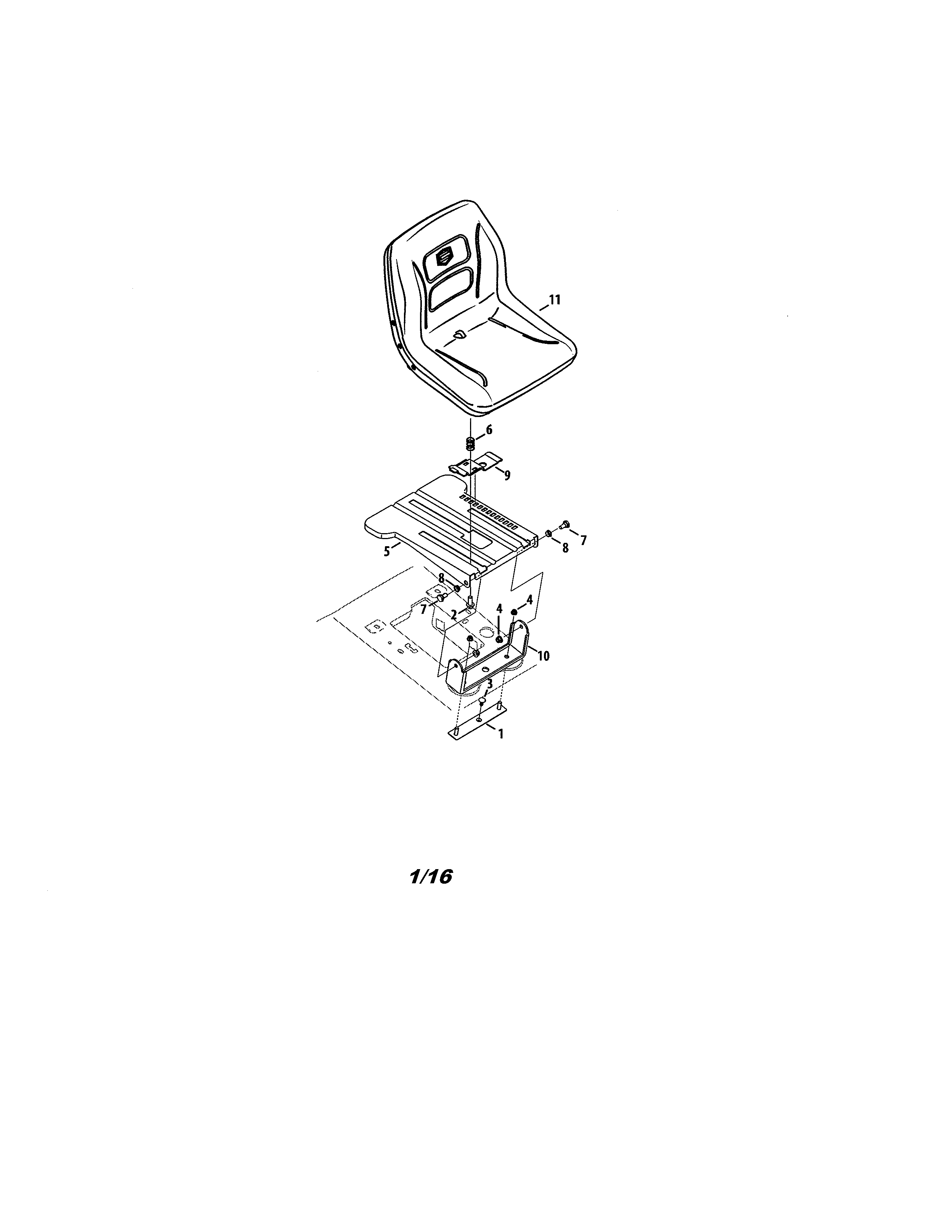 Seat Diagram and Parts List for 247204390  Craftsman Lawn Tractor