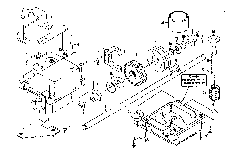 Gear Case Assembly Part No. 85314 Diagram and Parts List for 917372310  Craftsman Lawn Mower