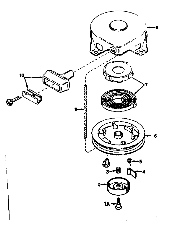 Rewind Starter Diagram and Parts List for 143174182  Craftsman Engine