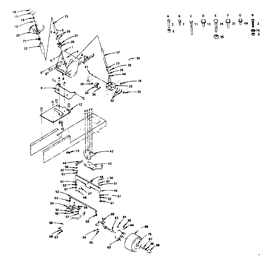 Steering And Front Axle Diagram and Parts List for 917255741  Craftsman Lawn Tractor