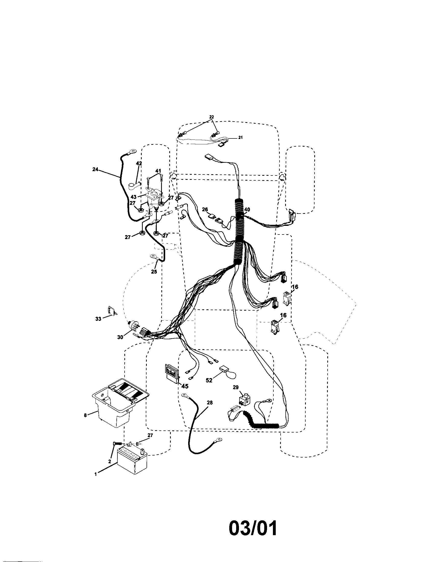 Electrical Diagram and Parts List for 917271732  Craftsman Lawn Tractor