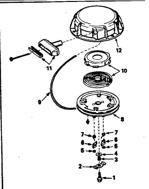 Rewind Starter No. 590479 Diagram and Parts List for 143356122  Craftsman Engine
