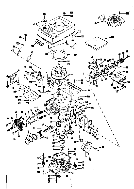 Basic Engine Diagram and Parts List for 14331601  Craftsman Engine