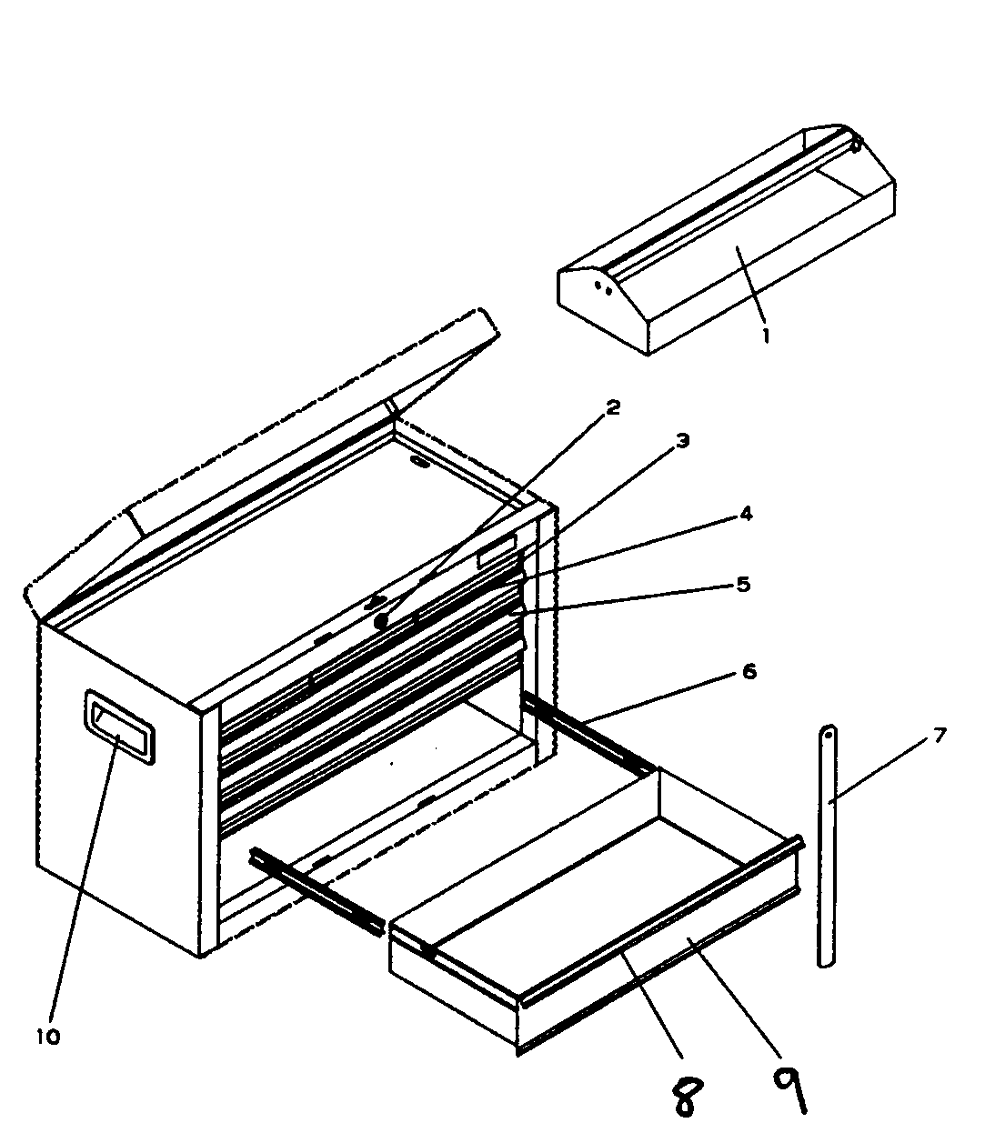 Tool Box Diagram and Parts List for 706657891  Craftsman Tool Stand & Cart