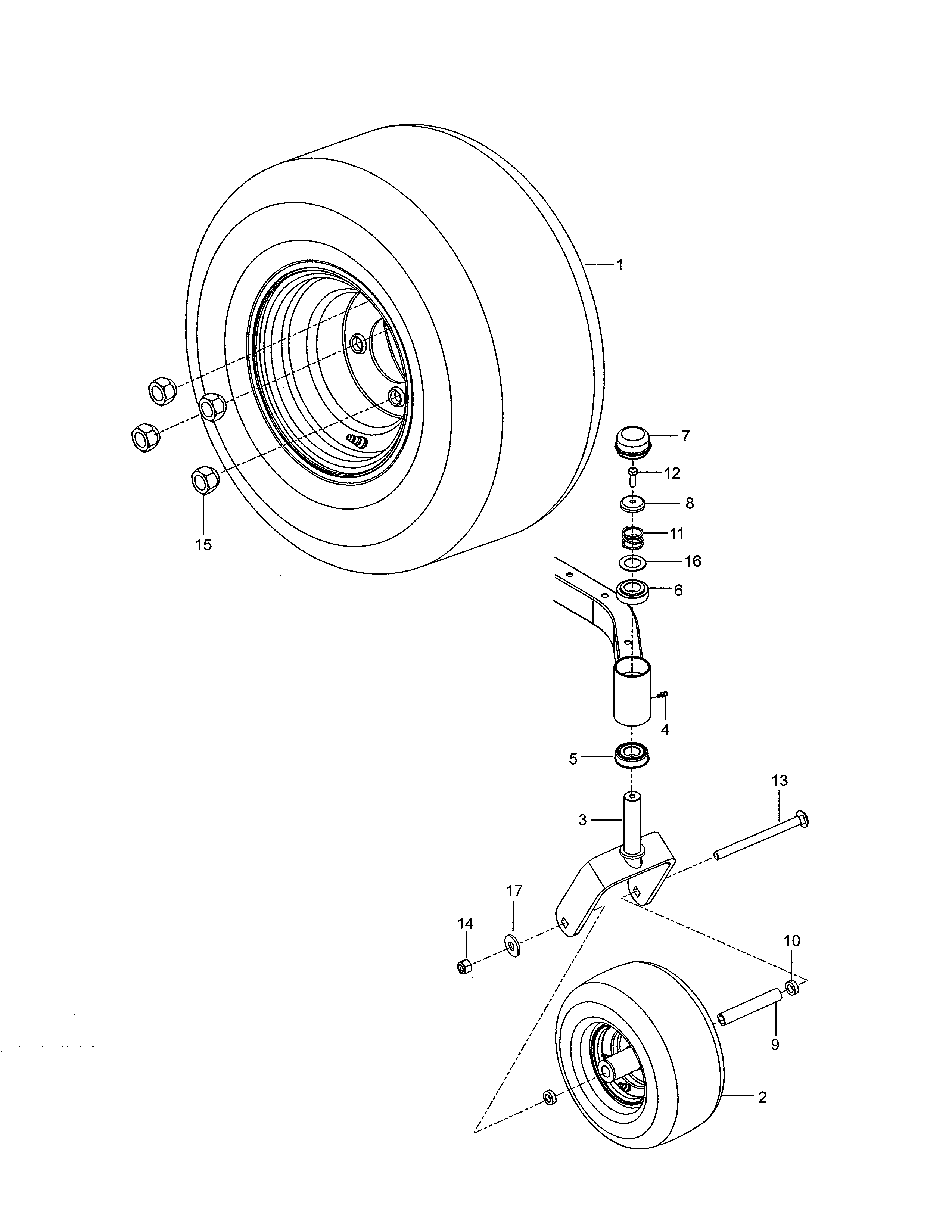 Wheels & Tires Diagram and Parts List for 917277790  Craftsman Engine