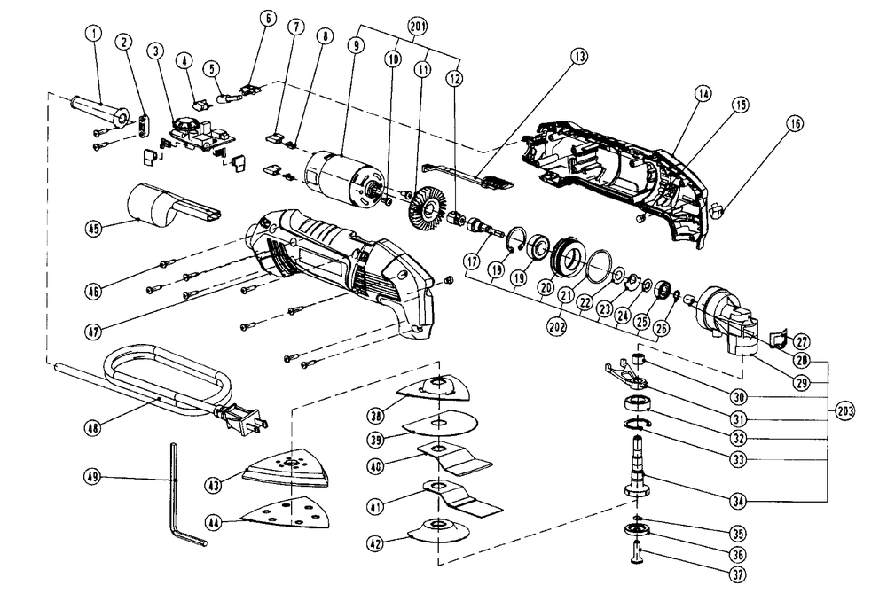 Diagram Diagram and Parts List for 32023465 Type 0 Craftsman Miter Saw