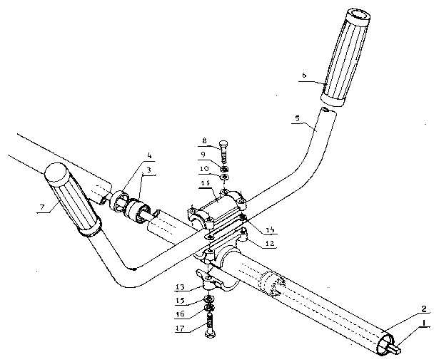 Handlebars Assembly Diagram and Parts List for 271281611  Craftsman Trimmer